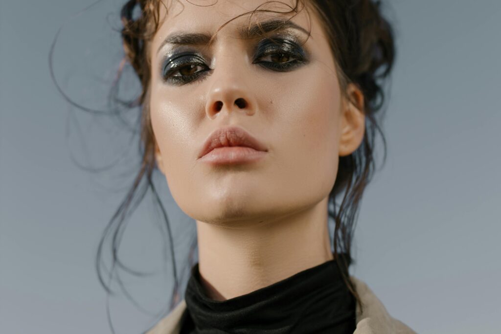 Close-up of flawless eyeshadow makeup for beginners